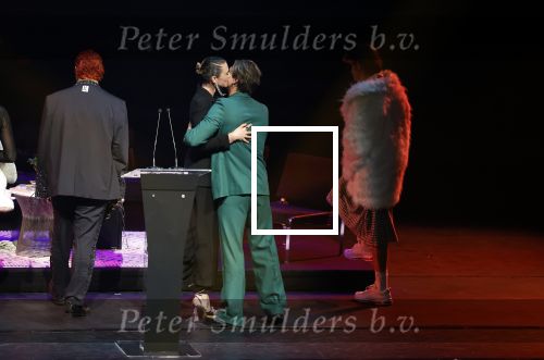 Leusden 6 maart 2023
Uitreiking Edisons in het AFAS theater .
Maan en haar vriend Goldband-zanger Karel Gerlach op de edisons. Goldband is de grote winnaar met m,eerdere edisons