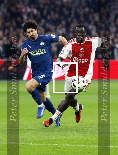 Amsterdam, 3 Februari 2024 AJAX-PSV, eindstand 1-1
Kompetitie Seizoen 2023-2024
Brian Brobbey en Andre Ramalho