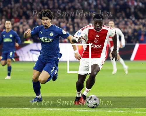 Amsterdam, 3 Februari 2024 AJAX-PSV, eindstand 1-1
Kompetitie Seizoen 2023-2024
Brian Brobbey en Andre Ramalho
