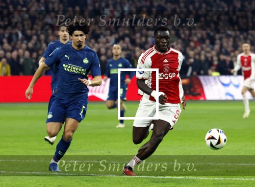 Amsterdam, 3 Februari 2024 AJAX-PSV, eindstand 1-1
Kompetitie Seizoen 2023-2024
Brian Brobbey en Andre Ramalho