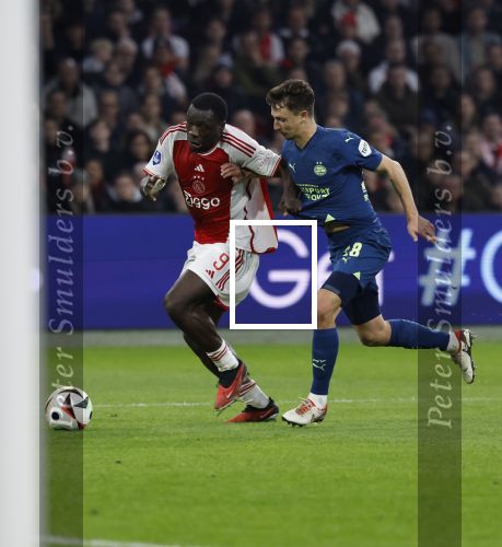 Amsterdam, 3 Februari 2024 AJAX-PSV, eindstand 1-1
Kompetitie Seizoen 2023-2024
Brian Brobbey en Olivier Boscagli