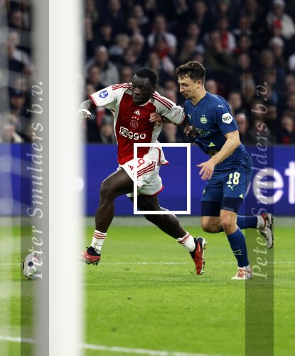 Amsterdam, 3 Februari 2024 AJAX-PSV, eindstand 1-1
Kompetitie Seizoen 2023-2024
Brian Brobbey en Olivier Boscagli