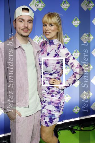 Hilversum 27 januari 2024
Zapp awards in studio 21 . Dylan Haegens met zijn vrouw