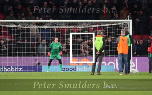 Eindhoven, 27 Januari 2023 
PSV-Almere City, eindstand 2-0
Oud Albert Heijn acteur Harry Piekema als keepers bij PSV onder de rust
