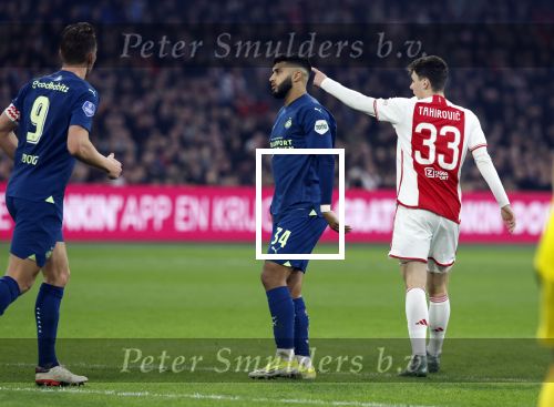 Amsterdam, 3 Februari 2024 AJAX-PSV, eindstand 1-1
Kompetitie Seizoen 2023-2024
Ismael Saibari en Benjamin Tahirovic