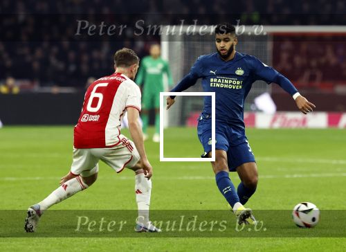 Amsterdam, 3 Februari 2024 AJAX-PSV, eindstand 1-1
Kompetitie Seizoen 2023-2024
Ismael Saibari en Jordan Hendersonon