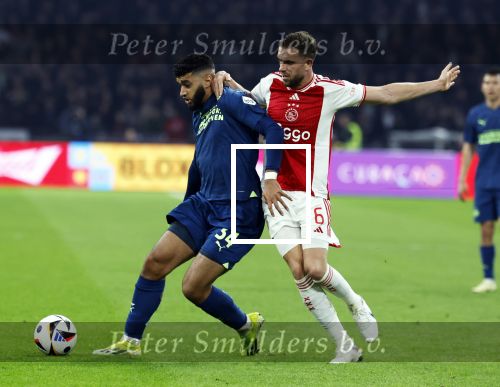 Amsterdam, 3 Februari 2024 AJAX-PSV, eindstand 1-1
Kompetitie Seizoen 2023-2024
Ismael Saibari en Jordan Henserson