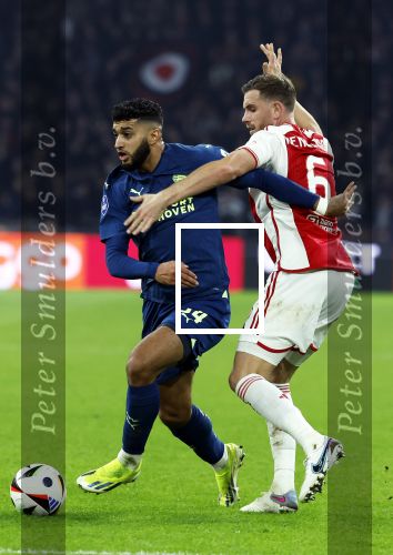 Amsterdam, 3 Februari 2024 AJAX-PSV, eindstand 1-1
Kompetitie Seizoen 2023-2024
Ismael Saibari en Jordan Henserson