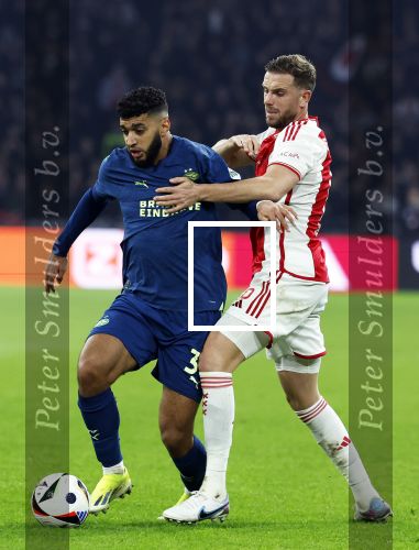 Amsterdam, 3 Februari 2024 AJAX-PSV, eindstand 1-1
Kompetitie Seizoen 2023-2024
Ismael Saibari en Jordan Henserson