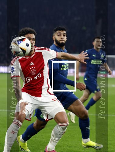 Amsterdam, 3 Februari 2024 AJAX-PSV, eindstand 1-1
Kompetitie Seizoen 2023-2024
Ismael Saibari en Tristan Gooijer