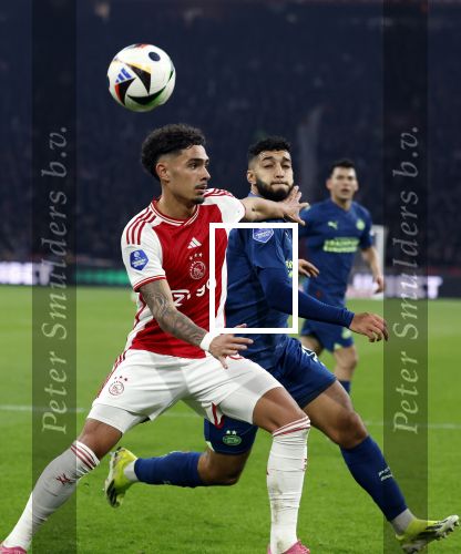 Amsterdam, 3 Februari 2024 AJAX-PSV, eindstand 1-1
Kompetitie Seizoen 2023-2024
Ismael Saibari en Tristan Gooijer