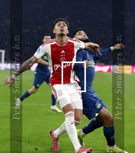 Amsterdam, 3 Februari 2024 AJAX-PSV, eindstand 1-1
Kompetitie Seizoen 2023-2024
Ismael Saibari en Tristan Gooijer