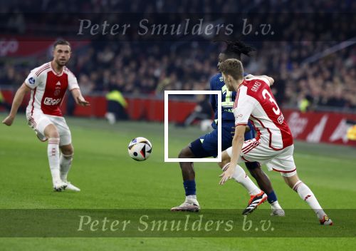 Amsterdam, 3 Februari 2024 AJAX-PSV, eindstand 1-1
Kompetitie Seizoen 2023-2024
Johan Bakayoko Anton Gaaei en Jordan Henderson