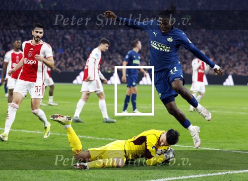 Amsterdam, 3 Februari 2024 AJAX-PSV, eindstand 1-1
Kompetitie Seizoen 2023-2024
Johan Bakayoko en Diant Ramaj