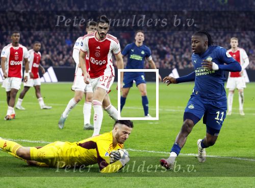 Amsterdam, 3 Februari 2024 AJAX-PSV, eindstand 1-1
Kompetitie Seizoen 2023-2024
Johan Bakayoko en Diant Ramaj