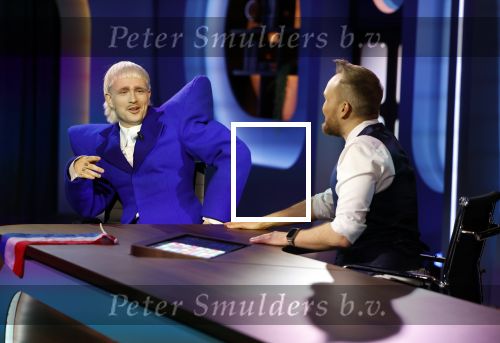 Hilversum 29 februari 2024
Joost Klein presenteert het liedje Europapa bij de show van Arjan Lubch op het mediapark.