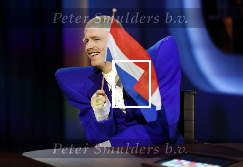Hilversum 29 februari 2024
Joost Klein presenteert het liedje Europapa bij de show van Arjan Lubch op het mediapark.