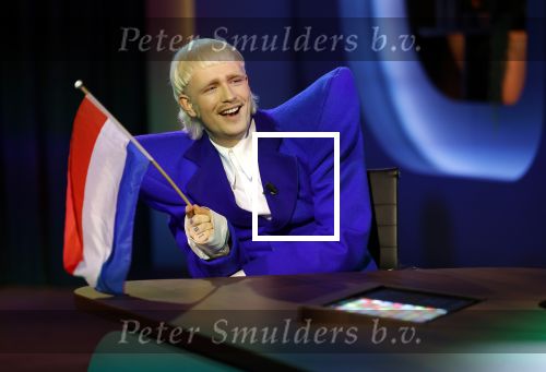 Hilversum 29 februari 2024
Joost Klein presenteert het liedje Europapa bij de show van Arjan Lubch op het mediapark.