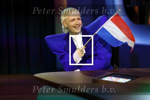 Hilversum 29 februari 2024
Joost Klein presenteert het liedje Europapa bij de show van Arjan Lubch op het mediapark.