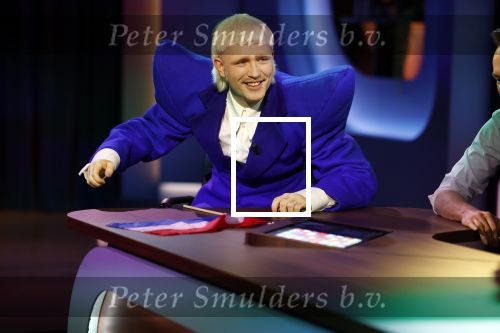 Hilversum 29 februari 2024
Joost Klein presenteert het liedje Europapa bij de show van Arjan Lubch op het mediapark.