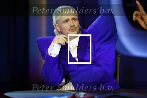 Hilversum 29 februari 2024
Joost Klein presenteert het liedje Europapa bij de show van Arjan Lubch op het mediapark.