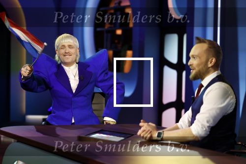 Hilversum 29 februari 2024
Joost Klein presenteert het liedje Europapa bij de show van Arjan Lubch op het mediapark.