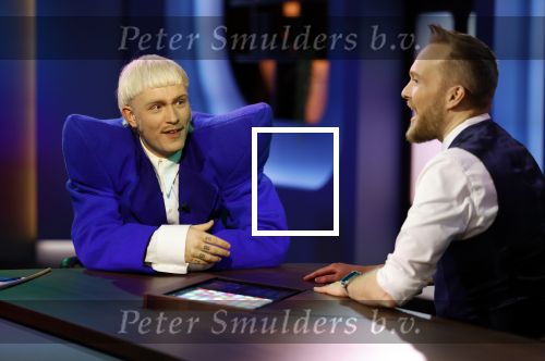 Hilversum 29 februari 2024
Joost Klein presenteert het liedje Europapa bij de show van Arjan Lubch op het mediapark.