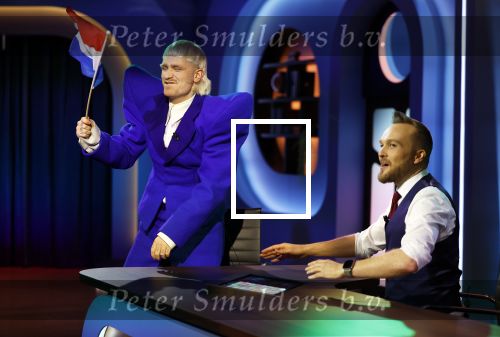 Hilversum 29 februari 2024
Joost Klein presenteert het liedje Europapa bij de show van Arjan Lubch op het mediapark.