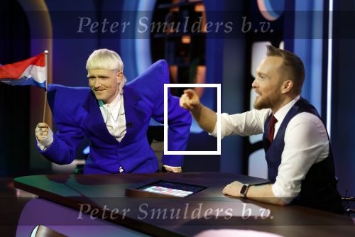 Hilversum 29 februari 2024
Joost Klein presenteert het liedje Europapa bij de show van Arjan Lubch op het mediapark.