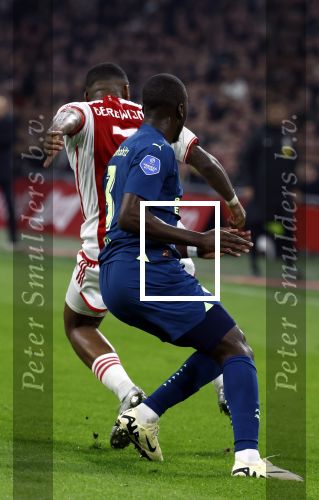 Amsterdam, 3 Februari 2024 AJAX-PSV, eindstand 1-1
Kompetitie Seizoen 2023-2024
Jordan Henderson en Jordan Teze