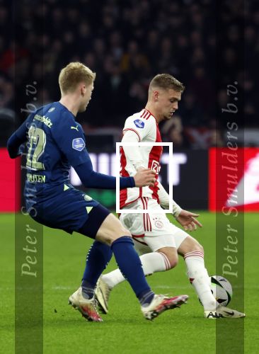 Amsterdam, 3 Februari 2024 AJAX-PSV, eindstand 1-1
Kompetitie Seizoen 2023-2024
Kenneth Taylor en Jerdy Schouten