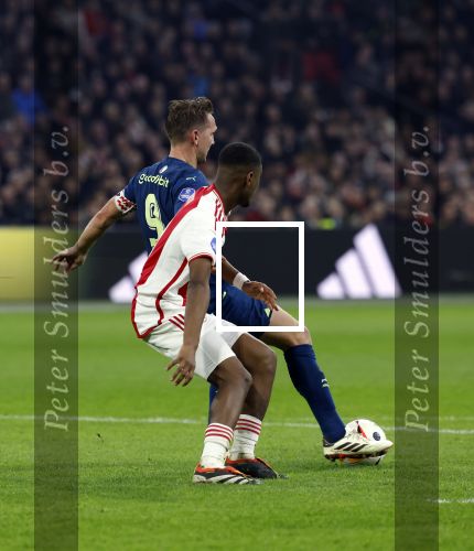 Amsterdam, 3 Februari 2024 AJAX-PSV, eindstand 1-1
Kompetitie Seizoen 2023-2024
Luuk de Jong met Jorrel Hato