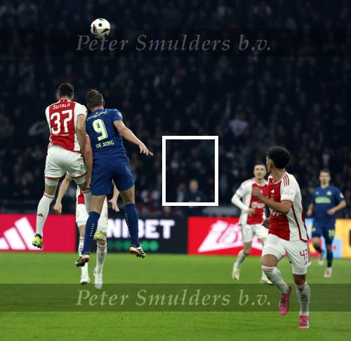 Amsterdam, 3 Februari 2024 AJAX-PSV, eindstand 1-1
Kompetitie Seizoen 2023-2024
Luuk de Jong met Josip Sutalo