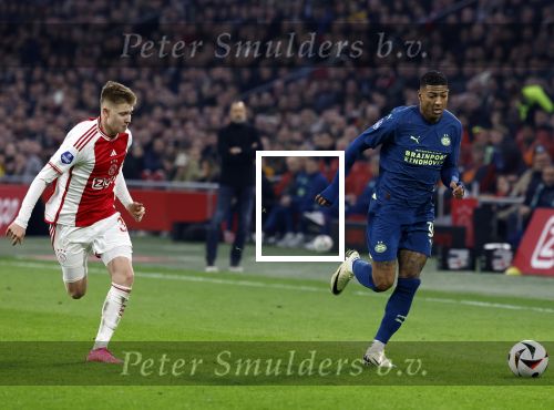 Amsterdam, 3 Februari 2024 AJAX-PSV, eindstand 1-1
Kompetitie Seizoen 2023-2024
Patrick v Aanholt en Kristian Hlynsson