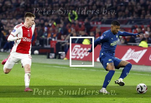 Amsterdam, 3 Februari 2024 AJAX-PSV, eindstand 1-1
Kompetitie Seizoen 2023-2024
Patrick v Aanholt en Kristian Hlynsson