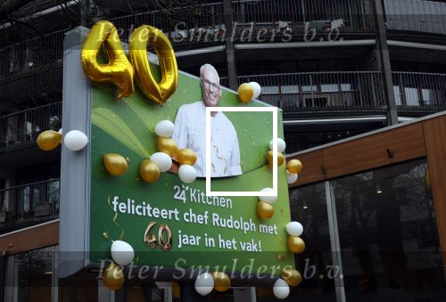 Hilversum 29 februari 2024
Presentatie Billboard van Rudolph v Veen die 40 jaar kok is .