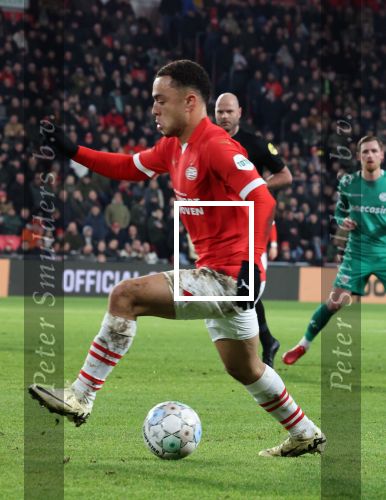 Eindhoven, 27 Januari 2023 
PSV-Almere City, eindstand 2-0
Sergino Dest