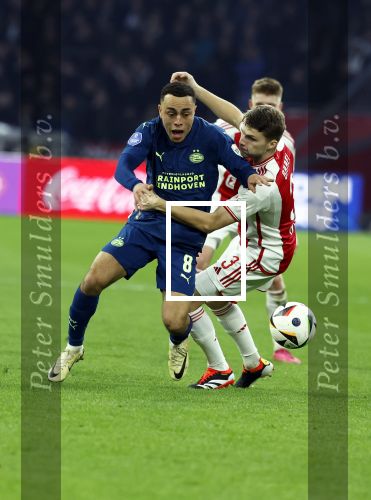 Amsterdam, 3 Februari 2024 AJAX-PSV, eindstand 1-1
Kompetitie Seizoen 2023-2024
Sergino Dest en Anton Gaaei