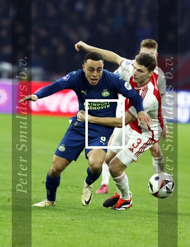 Amsterdam, 3 Februari 2024 AJAX-PSV, eindstand 1-1
Kompetitie Seizoen 2023-2024
Sergino Dest en Anton Gaaei