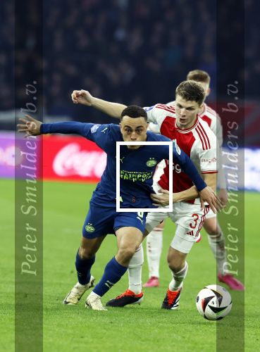 Amsterdam, 3 Februari 2024 AJAX-PSV, eindstand 1-1
Kompetitie Seizoen 2023-2024
Sergino Dest en Anton Gaaei