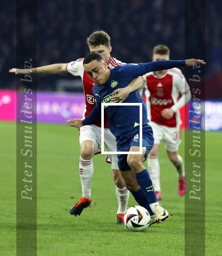 Amsterdam, 3 Februari 2024 AJAX-PSV, eindstand 1-1
Kompetitie Seizoen 2023-2024
Sergino Dest en Anton Gaaei