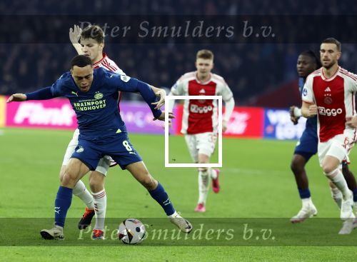 Amsterdam, 3 Februari 2024 AJAX-PSV, eindstand 1-1
Kompetitie Seizoen 2023-2024
Sergino Dest en Anton Gaaei