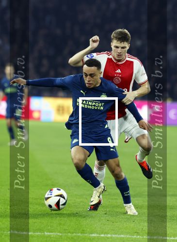 Amsterdam, 3 Februari 2024 AJAX-PSV, eindstand 1-1
Kompetitie Seizoen 2023-2024
Sergino Dest en Anton Gaaei