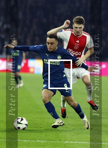 Amsterdam, 3 Februari 2024 AJAX-PSV, eindstand 1-1
Kompetitie Seizoen 2023-2024
Sergino Dest en Anton Gaaei
