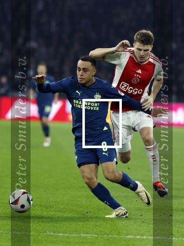 Amsterdam, 3 Februari 2024 AJAX-PSV, eindstand 1-1
Kompetitie Seizoen 2023-2024
Sergino Dest en Anton Gaaei