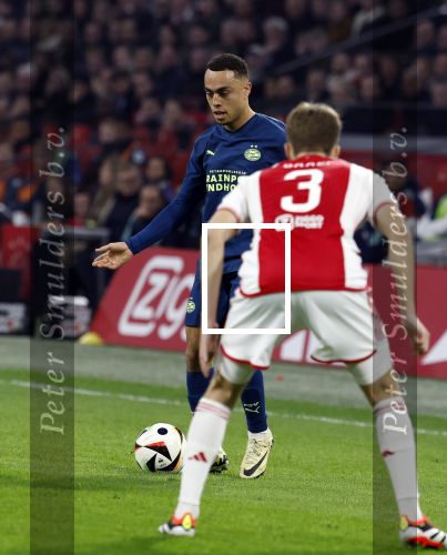 Amsterdam, 3 Februari 2024 AJAX-PSV, eindstand 1-1
Kompetitie Seizoen 2023-2024
Sergino Dest en Anton Gaaei