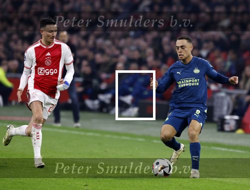 Amsterdam, 3 Februari 2024 AJAX-PSV, eindstand 1-1
Kompetitie Seizoen 2023-2024
Sergino Dest en Steven Berghuis