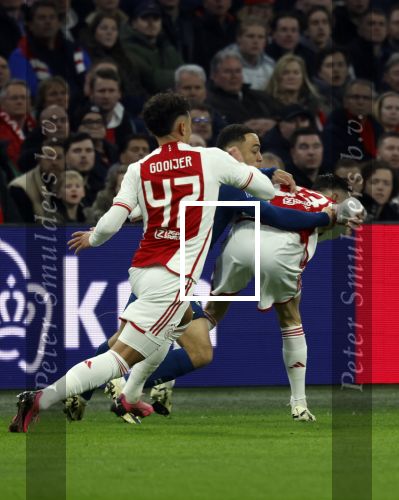 Amsterdam, 3 Februari 2024 AJAX-PSV, eindstand 1-1
Kompetitie Seizoen 2023-2024
Sergino Dest en Tristan Gooijer