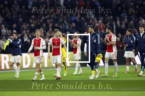 Amsterdam, 3 Februari 2024 AJAX-PSV, eindstand 1-1
Kompetitie Seizoen 2023-2024
Steven Bergwijn Borna Sosa Anton Gaaei Josip Sutalo en Tristan Gooijer