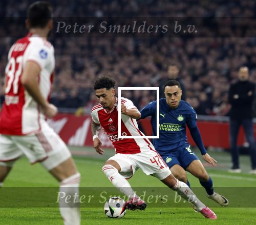 Amsterdam, 3 Februari 2024 AJAX-PSV, eindstand 1-1
Kompetitie Seizoen 2023-2024
Tristan Gooijer en Sergino Dest